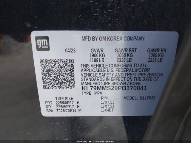 Chevrolet lih 2023 KL79MMS29PB170841 Image 9