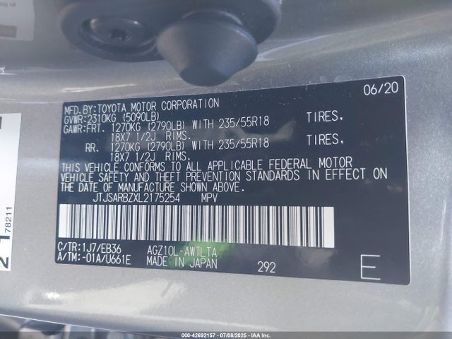 JTJSARBZXL2175254 Lexus 8ar-fts