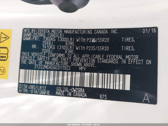 Lexus RX 2016 2T2ZZMCA5GC011922 Image 9