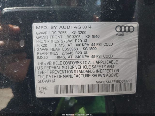 2014 AUDI Q7 WA1LMAFE1ED018222 Photo 8