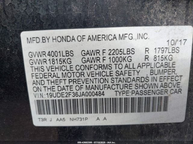 2018 ACURA ILX 19UDE2F36JA000484 Photo 8