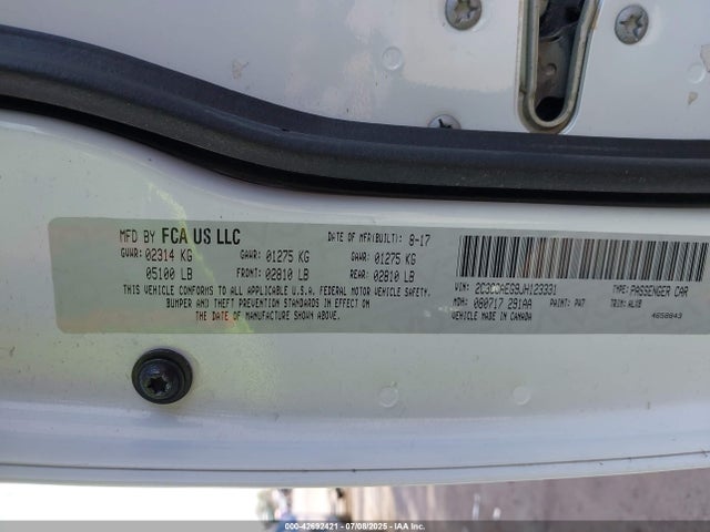 2C3CCAEG9JH123331 Chrysler 2018