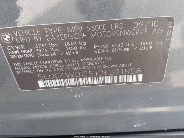 2011 BMW X5 5UXZW0C51BL371858 Photo 8