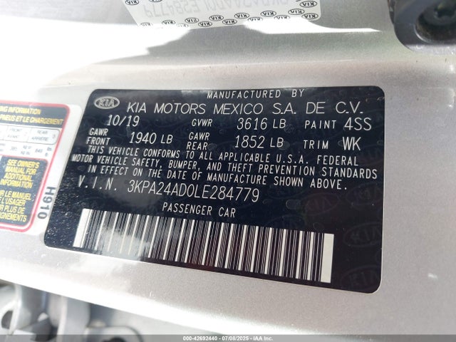 3KPA24AD0LE284779 KIA gammaii 1.6mpi+cvt