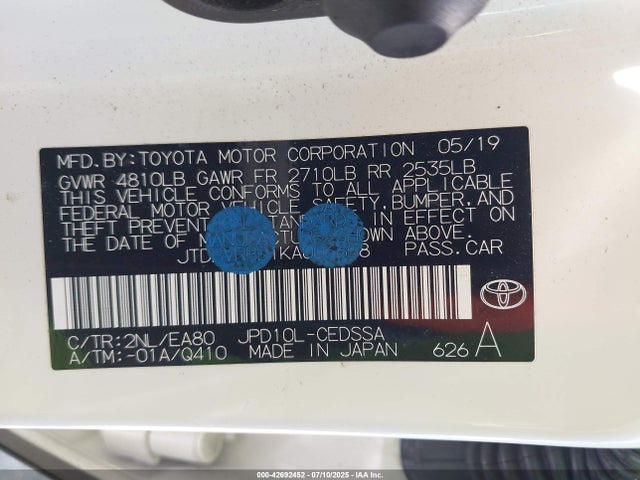 Toyota 4jm 2019 JTDBVRBD1KA006658 Image 9