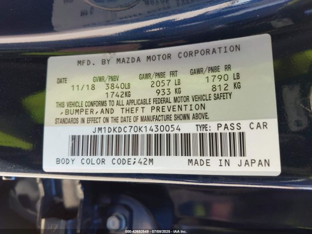 2019 MAZDA CX-3 JM1DKDC70K1430054 Photo 8