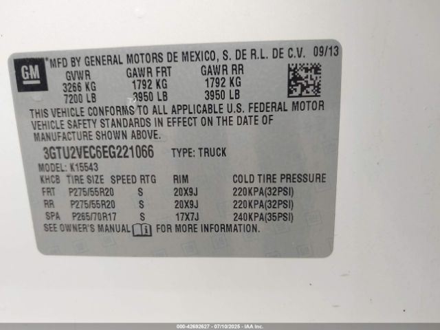 2014 GMC SIERRA 1500 3GTU2VEC6EG221066 Photo 8
