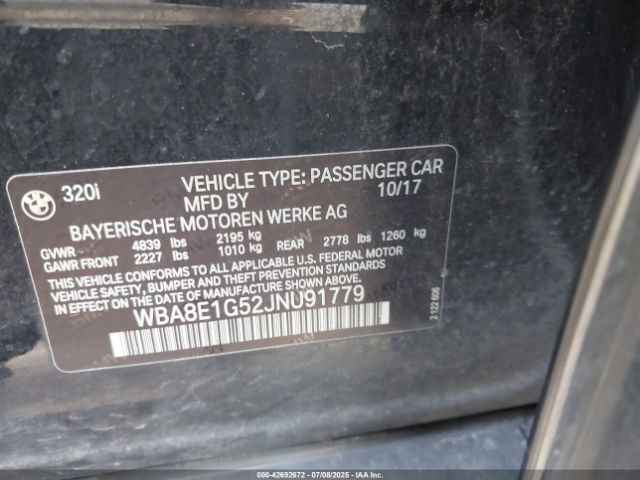2018 BMW 320I WBA8E1G52JNU91779 Photo 8