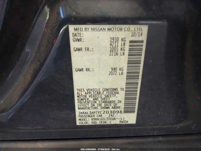 Nissan 2015 2015 1N4AL3AP7FC203098 Image 9