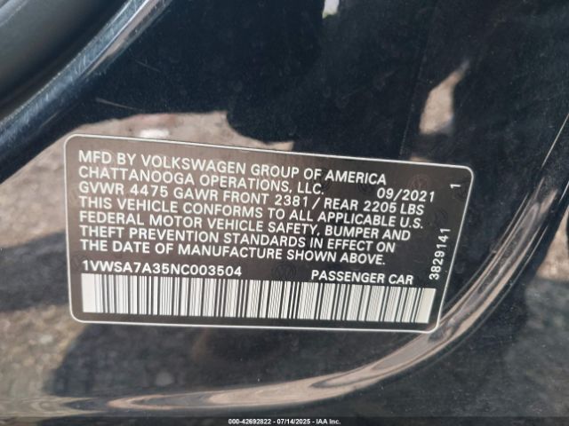 2022 VOLKSWAGEN PASSAT 1VWSA7A35NC003504 Photo 8
