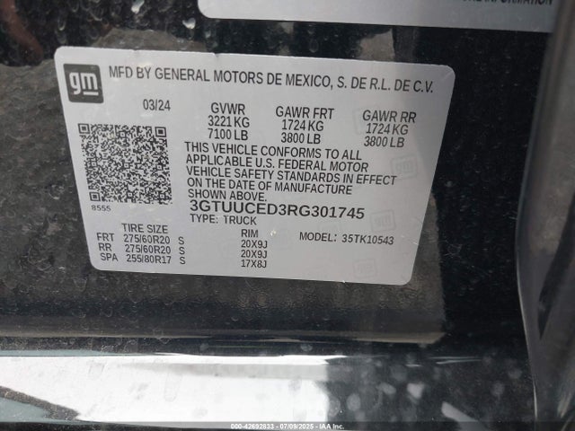 GMC l84 2024 3GTUUCED3RG301745 Image 9