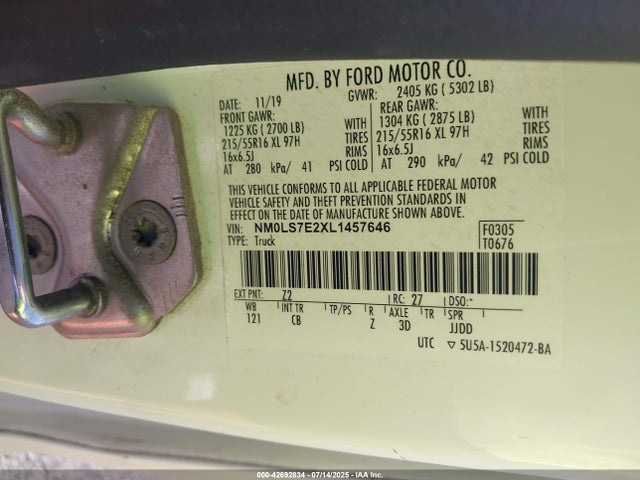 NM0LS7E2XL1457646 Ford 2020