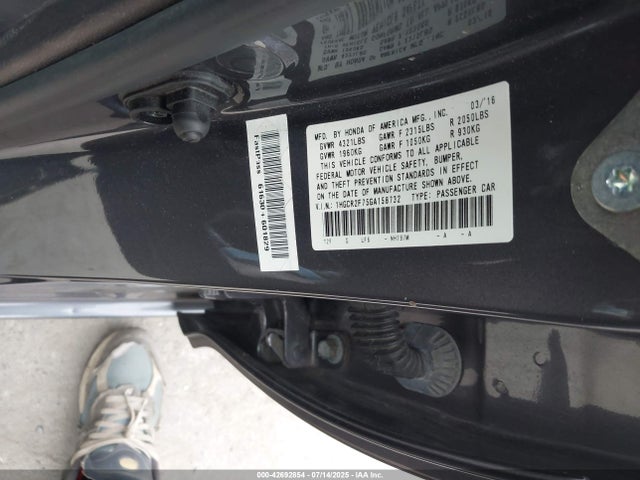 Honda k24w1 2016 1HGCR2F75GA158732 Image 9