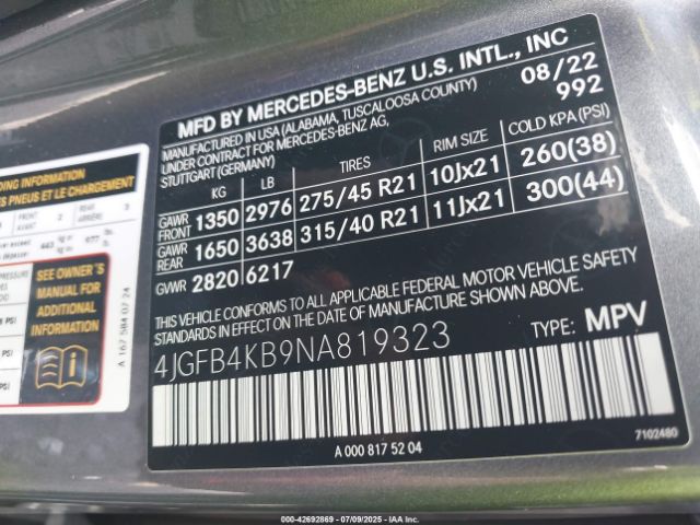 2022 MERCEDES-BENZ GLE 350 4JGFB4KB9NA819323 Photo 8