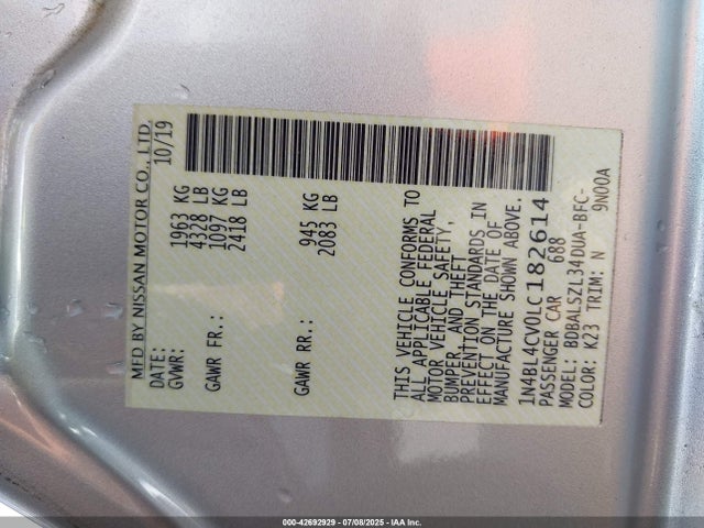 Nissan Altima 2020 1N4BL4CV0LC182614 Image 9