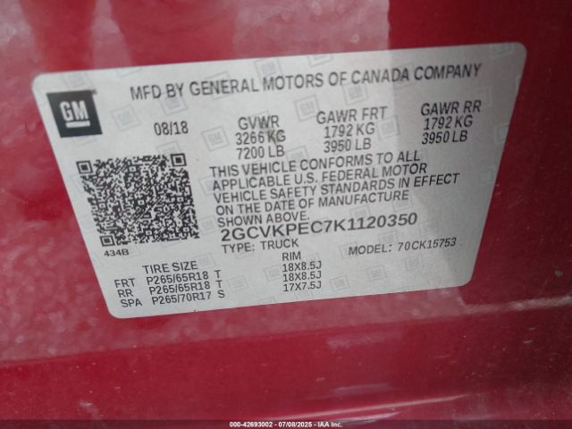 2019 CHEVROLET SILVERADO 1500 LD 2GCVKPEC7K1120350 Photo 8