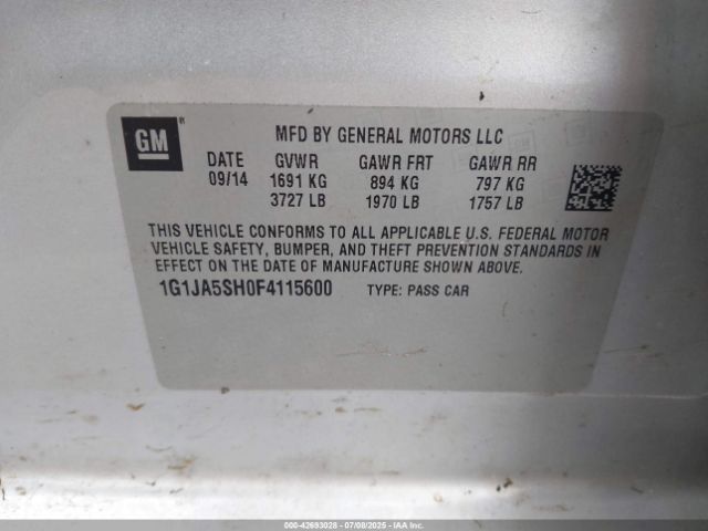 2015 CHEVROLET SONIC 1G1JA5SH0F4115600 Photo 8