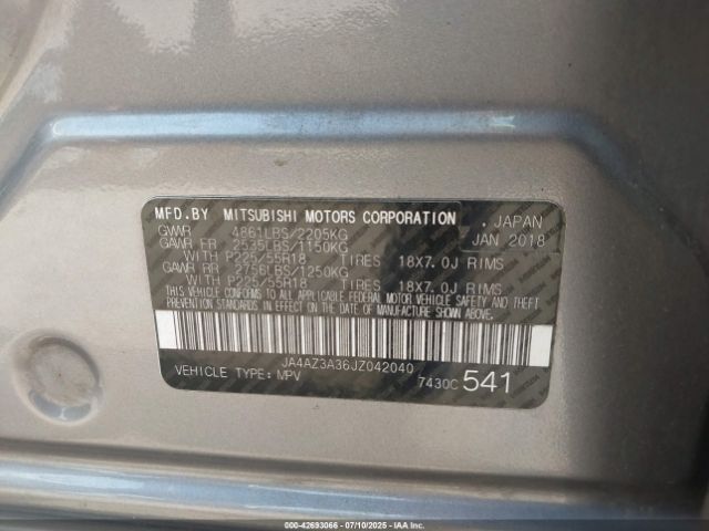 2018 MITSUBISHI OUTLANDER JA4AZ3A36JZ042040 Photo 8