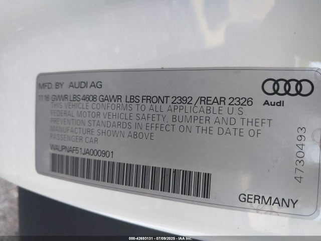 2018 AUDI A5 WAUPNAF51JA000901 Photo 8