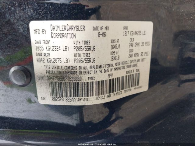 2007 CHRYSLER PT CRUISER 3A4FY58B67T523892 Photo 8