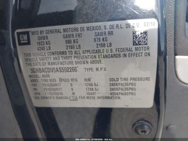 2010 CHEVROLET HHR 3GNBACDV5AS592266 Photo 8