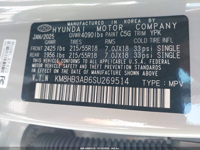 KM8HB3AB6SU269514 Hyundai mpi nu pe