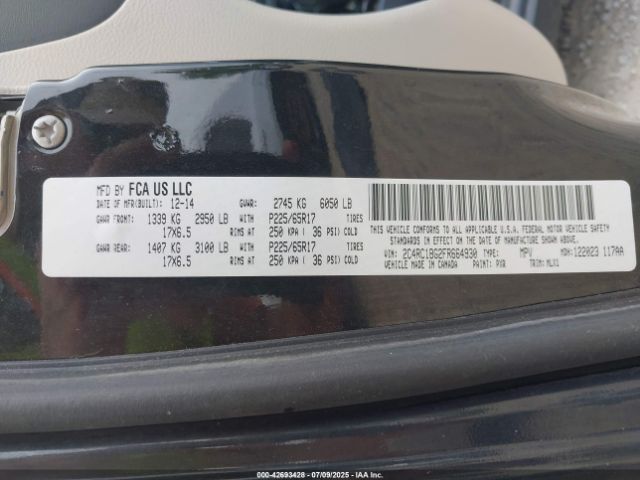 2015 CHRYSLER TOWN & COUNTRY 2C4RC1BG2FR664930 Photo 8