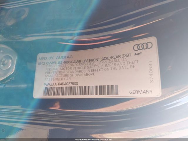 2013 AUDI A5 WAULFAFR4DA027500 Photo 8