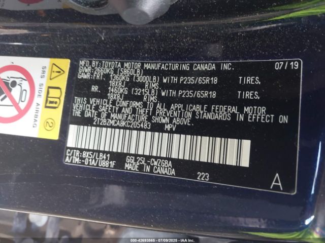 2019 LEXUS RX 350 2T2BZMCA8KC205483 Photo 8