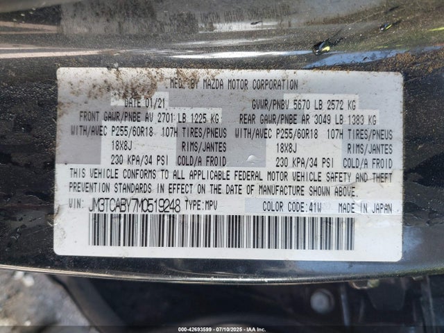 Mazda py turbo 2021 JM3TCABY7M0519248 Image 9