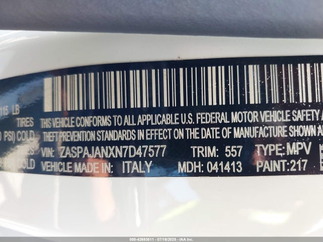 ZASPAJANXN7D47577 Alfa Romeo Stelvio