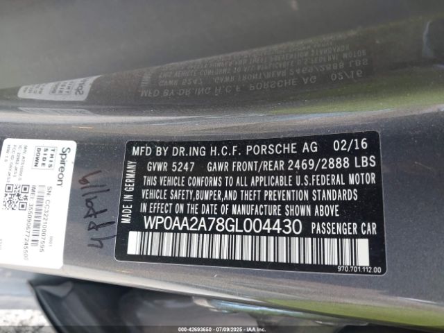 2016 PORSCHE PANAMERA WP0AA2A78GL004430 Photo 8