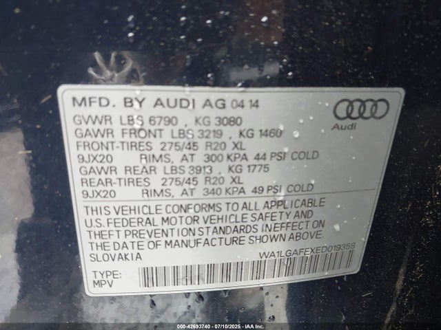 2014 AUDI Q7 WA1LGAFEXED019358 Photo 8