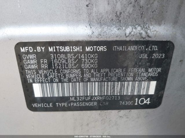 2024 MITSUBISHI MIRAGE G4 ML32FUFJXRHF02713 Photo 8