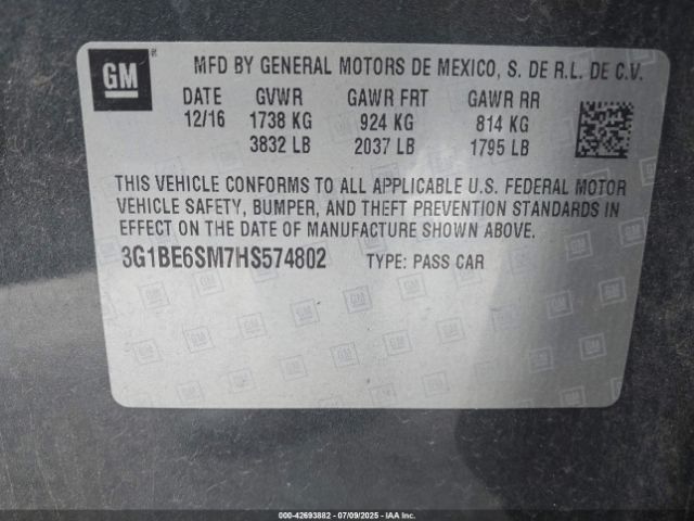 2017 CHEVROLET CRUZE 3G1BE6SM7HS574802 Photo 8