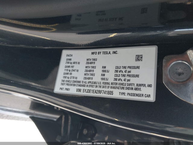 2024 TESLA MODEL 3 5YJ3E1EA2RF741805 Photo 8