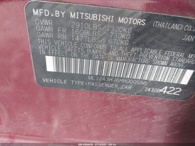 2017 MITSUBISHI MIRAGE ML32A3HJ6HH000556 Photo 8