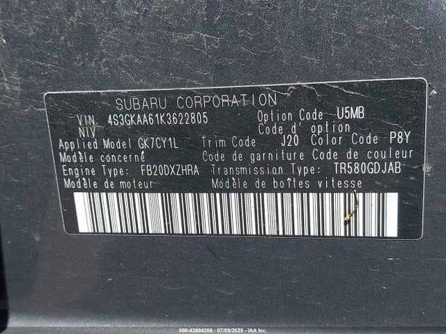 4S3GKAA61K3622805 Subaru Impreza