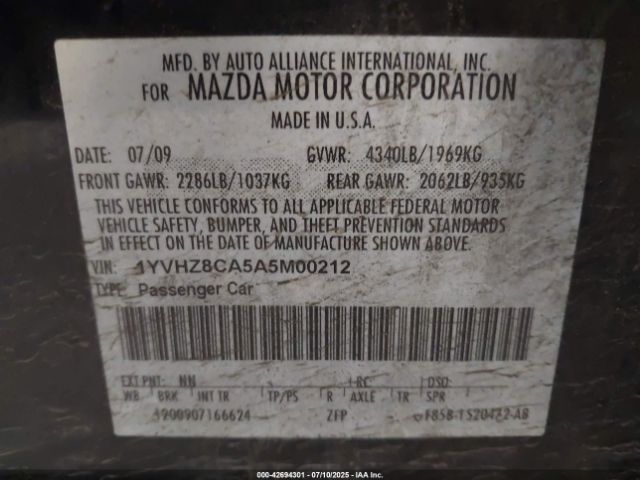 2010 MAZDA MAZDA6 1YVHZ8CA5A5M00212 Photo 8