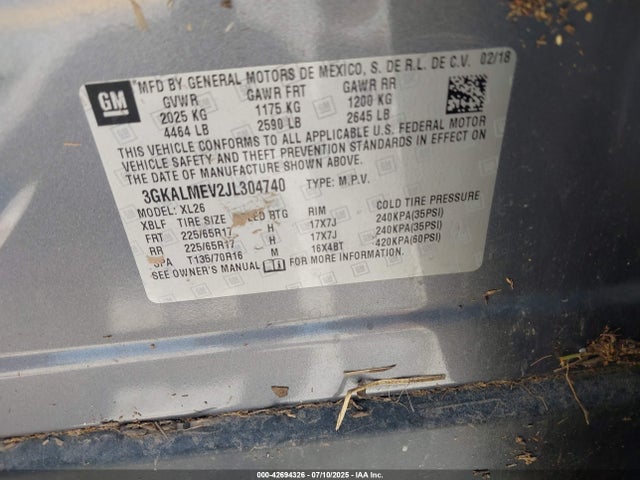 3GKALMEV2JL304740 GMC lyx - direct injection, vvt, fgt, turbo, alum, gen 1