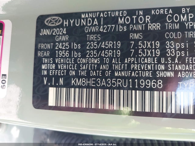 KM8HE3A35RU119968 Hyundai t-gdi gamma ii