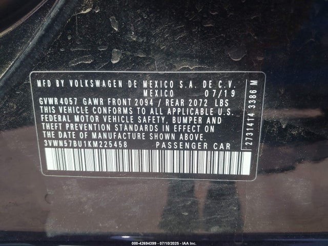 3VWN57BU1KM225458 Volkswagen 1.4 tsi