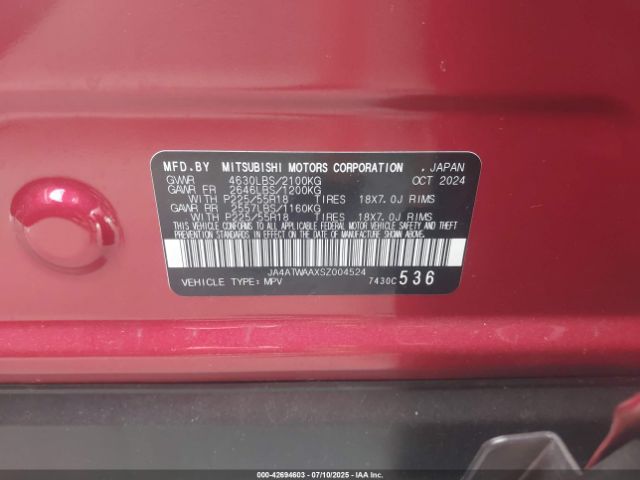 2025 MITSUBISHI ECLIPSE CROSS JA4ATWAAXSZ004524 Photo 8