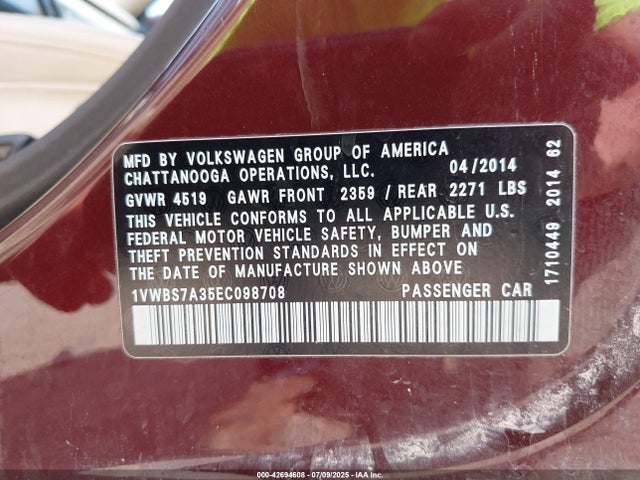 Volkswagen 2014 2014 1VWBS7A35EC098708 Image 9
