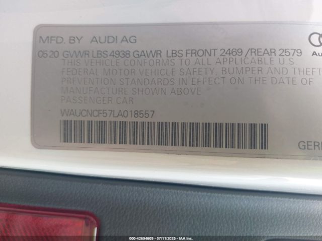 2020 AUDI A5 SPORTBACK WAUCNCF57LA018557 Photo 8