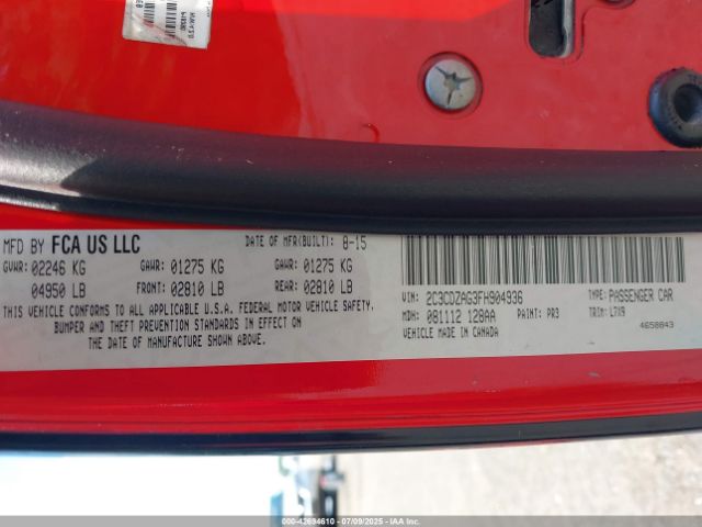 2015 DODGE CHALLENGER 2C3CDZAG3FH904936 Photo 8