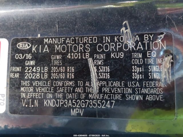 2016 KIA SOUL KNDJP3A52G7355247 Photo 8