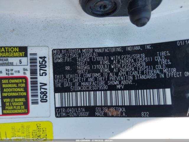 2014 TOYOTA SIENNA 5TDDK3DC3ES079590 Photo 8