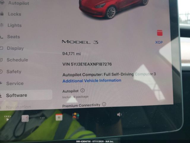 2022 TESLA MODEL 3 5YJ3E1EAXNF187276 Photo 6