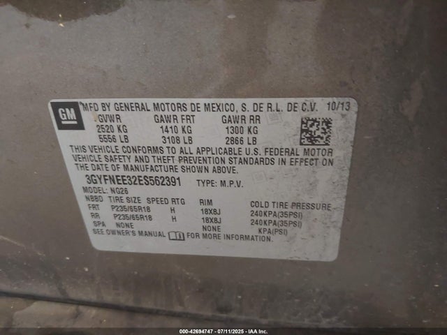 2014 CADILLAC SRX 3GYFNEE32ES562391 Photo 8